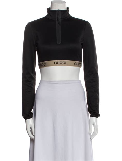 womens gucci crop top|Gucci mock neck top.